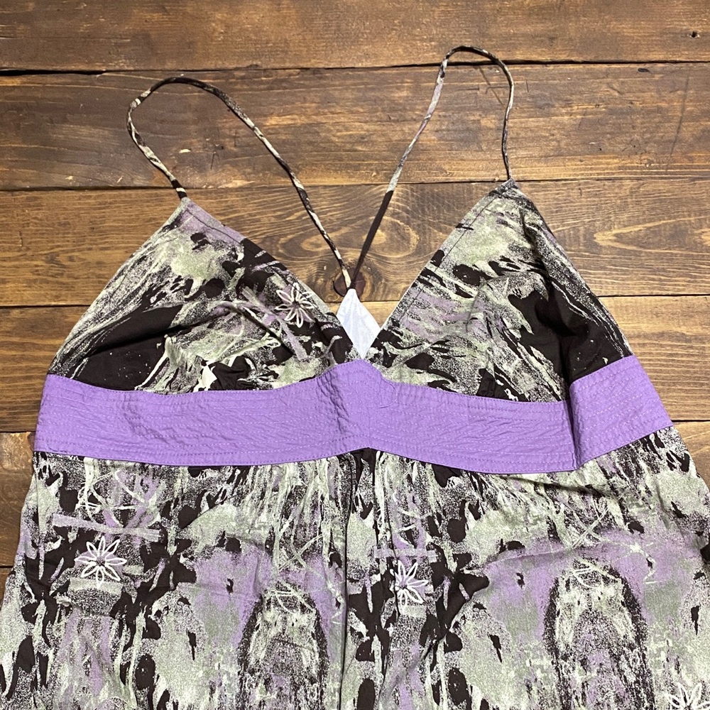 Hurley Strappy Top with Purple and Brown Accents - Juniors Size Large - Picture 2 of 11
